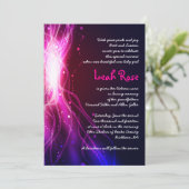 ネオン白熱［赤熱］光を放つスターユダヤベビー命名招待状 招待状 (スタンド正面)