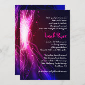 ネオン白熱［赤熱］光を放つスターユダヤベビー命名招待状 招待状 (正面/裏面)