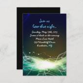 ネオン白熱［赤熱］光を放つスターユダヤ式ウェディングパーティーカード 招待状 (正面/裏面)