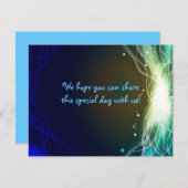 ネオン白熱［赤熱］光を放つスターユダヤ結婚人の返信カード 出欠カード (正面/裏面)