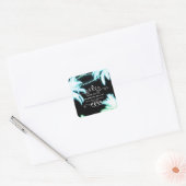 ネオン白熱［赤熱］光を放つパームツリーズビーチパーティー夏 スクエアシール (封筒)