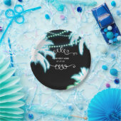 ネオン白熱［赤熱］光を放つパームツリーズビーチパーティー夏 ペーパープレート (パーティー)