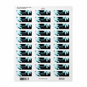 ネオン白熱［赤熱］光を放つパームツリーズビーチパーティー夏 ラベル (フルシート)