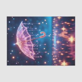 ネオン白熱［赤熱］光を放つピンク傘デカップージ紙 薄葉紙