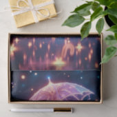 ネオン白熱［赤熱］光を放つピンク傘デカップージ紙 薄葉紙 (ギフト)