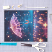 ネオン白熱［赤熱］光を放つピンク傘デカップージ紙 薄葉紙 (クラフト)