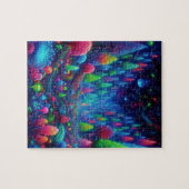 ネオン白熱［赤熱］光を放つフォレスト ジグソーパズル (横)