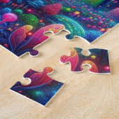 ネオン白熱［赤熱］光を放つフォレスト ジグソーパズル (側面)