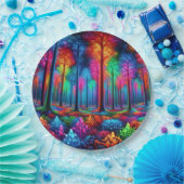 ネオン白熱［赤熱］光を放つフォレスト ペーパープレート (パーティー)