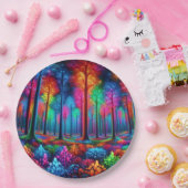 ネオン白熱［赤熱］光を放つフォレスト ペーパープレート (パーティー)