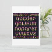 ネオン白熱［赤熱］光を放つフォント招待状 招待状 (スタンド正面)