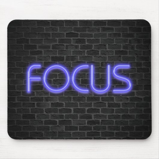 ネオン白熱［赤熱］光を放つフォーカス文字オンブリック マウスパッド (正面)