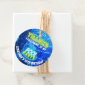 ネオン白熱［赤熱］光を放つプールパーティー誕生日会ありがとう フェイバータグ (インサイチュ)