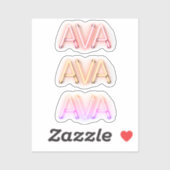 ネオン白熱［赤熱］光を放つライトx3のAva名 シール (シート)