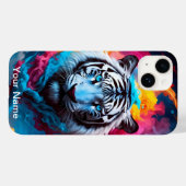 ネオン白熱［赤熱］光を放つ虎の神秘的でエーテル Case-Mate iPhoneケース (裏面 (横))