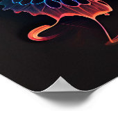 ネオン白熱［赤熱］光を放つ蝶 ポスター (角)