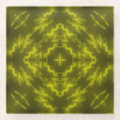 ネオン白熱［赤熱］光を放つ電雷ボルト ガラスコースター (正面)