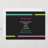 ネオン祝グローライツレイブクラブパーティー招待状 招待状 (裏面)