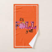 ネオン秋秋カスタマイズ文字とカラー バスタオルセット (ハンドタオル)