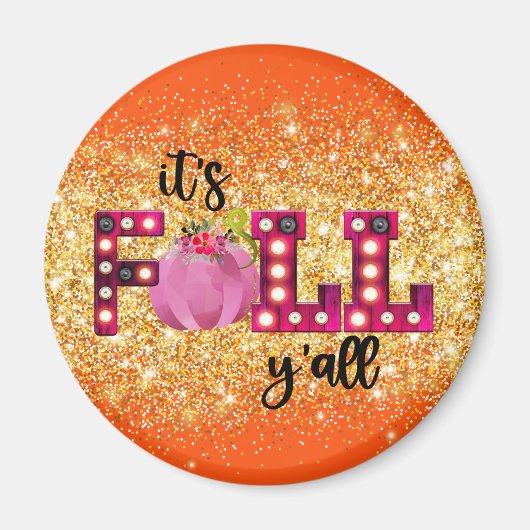 ネオン秋秋カスタマイズ文字とカラー マグネット (正面)