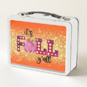ネオン秋秋カスタマイズ文字とカラー メタルランチボックス (裏面)