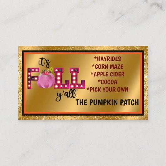 ネオン秋秋カスタマイズ文字とカラー 名刺 (正面)