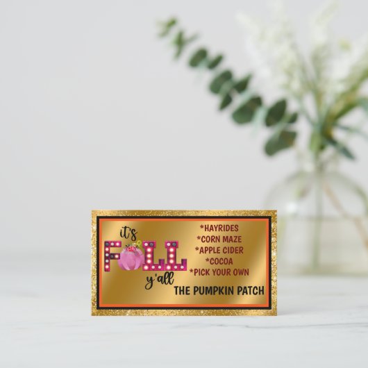 ネオン秋秋カスタマイズ文字とカラー 名刺 (スタンド正面)