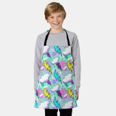 ネオン稲妻ボルト&スターパターン エプロン (着用した状態)