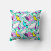 ネオン稲妻ボルト&スターパターン クッション (裏面)