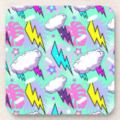 ネオン稲妻ボルト&スターパターン コースター (正面)