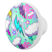 ネオン稲妻ボルト&スターパターン セラミックノブ (右)