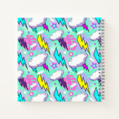 ネオン稲妻ボルト&スターパターン ノートブック (裏面)