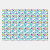 ネオン稲妻ボルト&スターパターン ラッピングペーパーシート (正面)