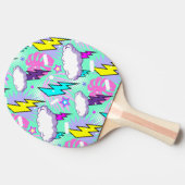 ネオン稲妻ボルト&スターパターン 卓球ラケット (横)