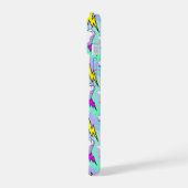 ネオン稲妻ボルト&スターパターン iPhone 15ケース (左側面)