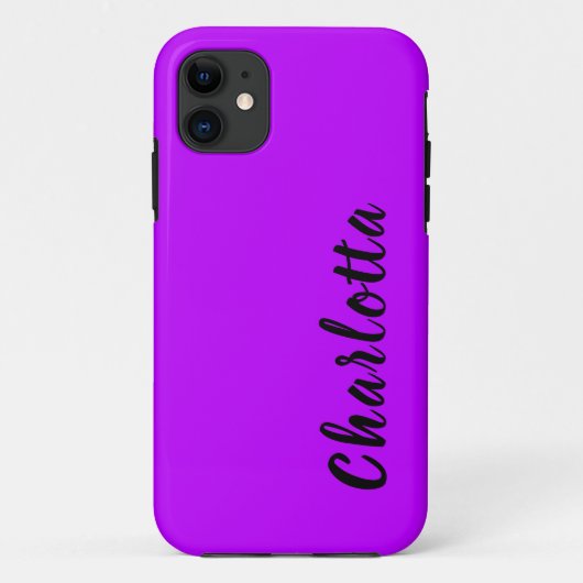 ネオン紫無地の色 |カスタマイズ Case-Mate iPhoneケース (裏面)