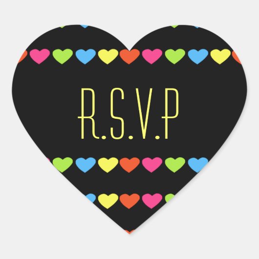 ネオン結婚ハート ハートシール (正面)