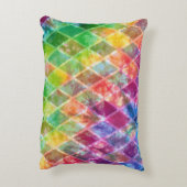 ネオン絞り染めウォーターカラーハーレキンアーガイル アクセントクッション (裏面(縦))