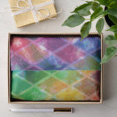 ネオン絞り染めウォーターカラーハーレキンアーガイル 薄葉紙 (ギフト)