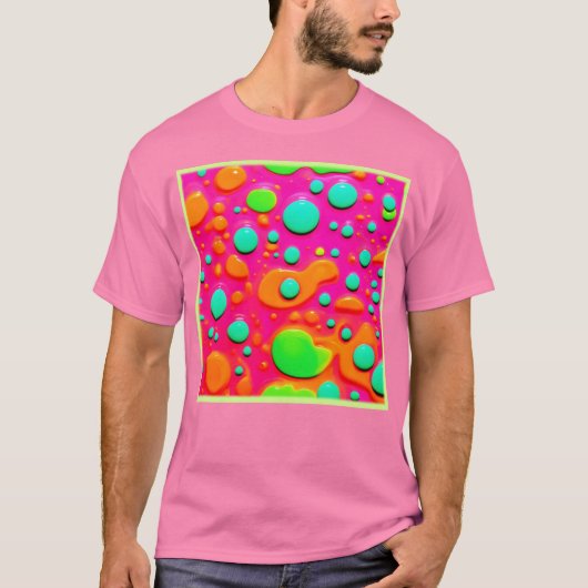 ネオン絵を描のバブルアート Tシャツ (正面)