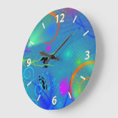 ネオン絵を描カラフルスワーズ抽象芸術 ラージ壁時計 (傾斜)