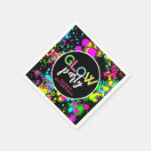 ネオン絵を描グロー誕生日 スタンダードカクテルナプキン (角)