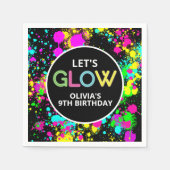 ネオン絵を描グロー誕生日 スタンダードカクテルナプキン (正面)