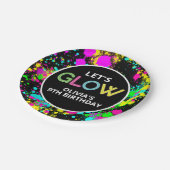 ネオン絵を描グロー誕生日 ペーパープレート (アングル)