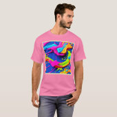 ネオン絵を描ドリップアート Tシャツ (正面フル)