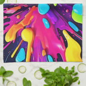 ネオン絵を描バーストアート キッチンタオル (折り畳み)