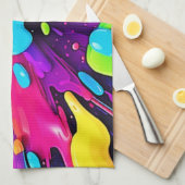 ネオン絵を描バーストアート キッチンタオル (四つ折り)