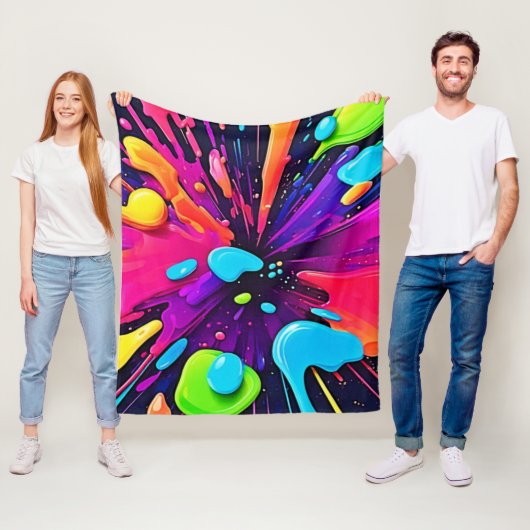 ネオン絵を描バーストアート フリースブランケット (インサイチュ)