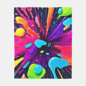 ネオン絵を描バーストアート フリースブランケット (正面)