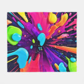 ネオン絵を描バーストアート フリースブランケット (正面(横))